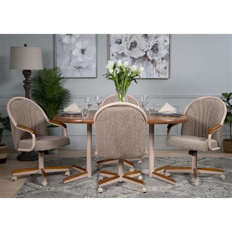 Casual Dining Cushion Swivel And Tilt Rolling Caster Chair On Sale