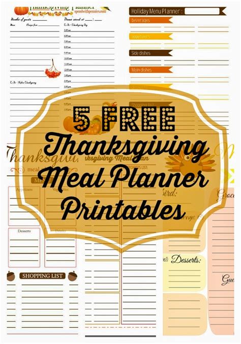 5 Free Thanksgiving Meal Planner Printables Sabrina Sandoval