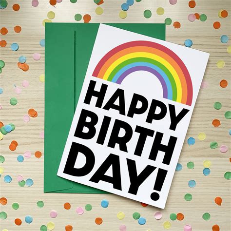 Rainbow Happy Birthday Birthday Card | Etsy | Birthday cards, Happy birthday, Birthday design