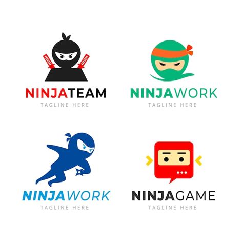 Free Vector Ninja Logo Template In Flat Design
