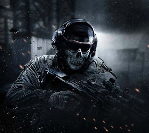 Download Simon Ghost Riley In Action On The Battlefield Wallpaper