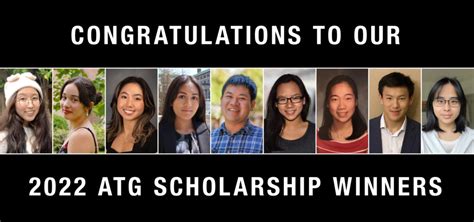 Congratulations To The 2022 Atg Scholarship Winners Against The