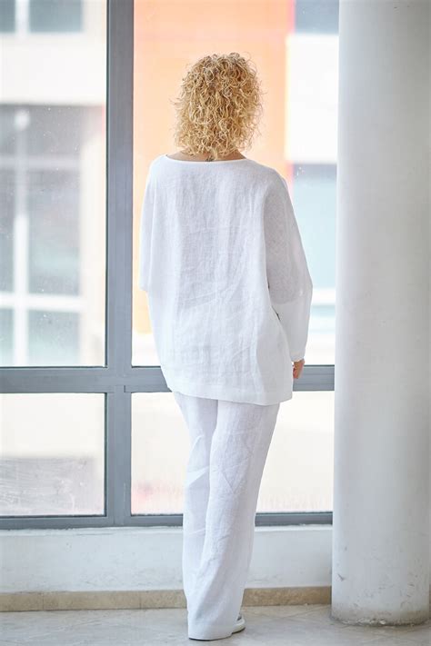 Women Linen Set Linen Clothing Plus Size Linen White Linen Etsy