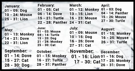 Spirit Animal List By Month Prime Animal Wallpapers