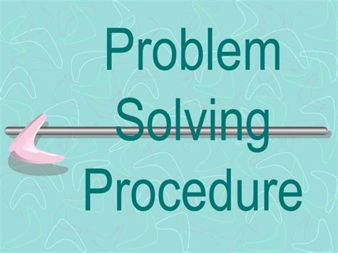 Ppt Problem Solving Procedure Powerpoint Presentation Free Download