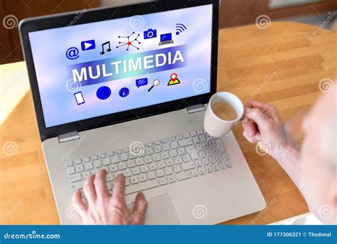 Multimedia Concept On A Laptop Stock Image Image Of Information
