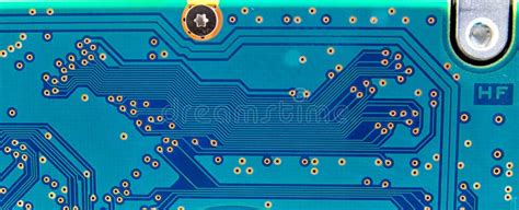Close Up Of The Blue Circuit Board Stock Image Image Of Component