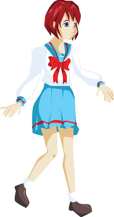Vector School Anime Girl Png File Png Mart