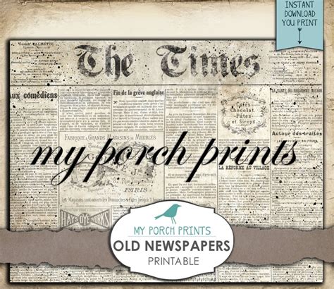 Old Newspapers Printable Paper Newsprint Junk Journal Etsy スクラップブック