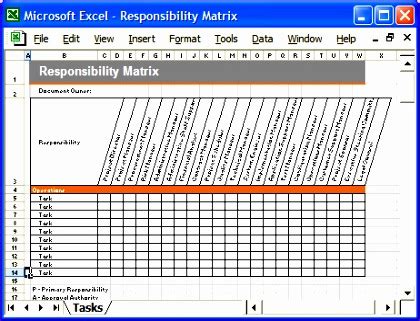 responsibility assignment matrix template excel