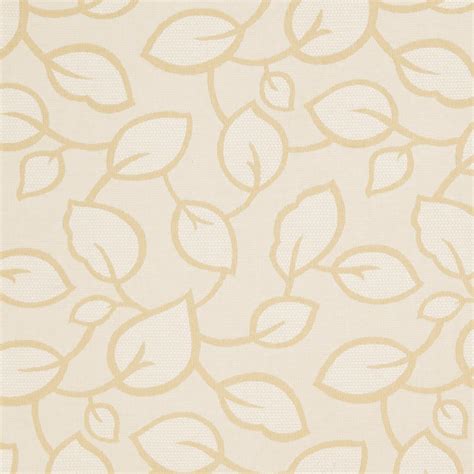 Beige And White Contemporary Leaf Pattern Damask Upholstery Fabric