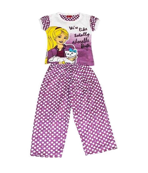 Barbie Girls Purple Polka Dot Night Suit Buy Barbie Girls Purple Polka Dot Night Suit Online
