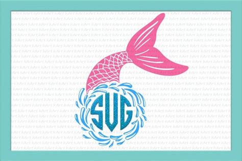 Mermaid Monogram Svg Mermaid Svg Fish Tail Monogram Cutting File By