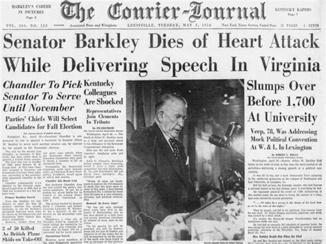 Sixty Years Ago Vice President Alben Barkley Died The Greatest