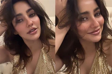 Sexy Neha Sharma Raises The Heat With Sultry Selfies In Golden Halter