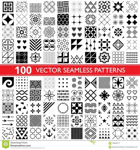 100 Vector Seamless Pattern Collection Geometric
