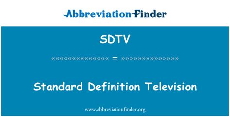 Definition SDTV Standard Definition Fernsehen Standard Definition