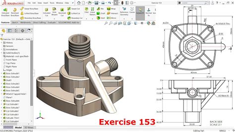 Solidworks Complex Part Modelling Exercise 153 Youtube