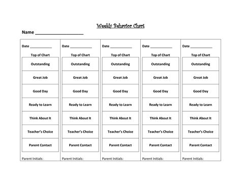 Printable Weekly Behavior Chart - How to create a Weekly Behavior Chart