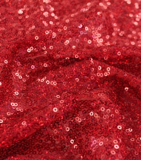 Performance Stretch Apparel Fabric 57 Red Flirt Hologram Sequin Joann