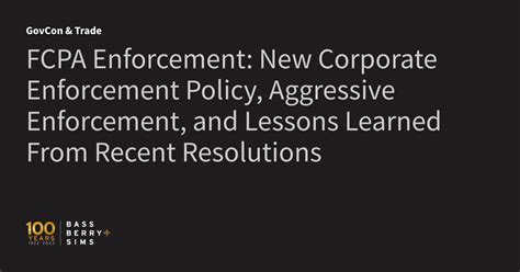 Fcpa Enforcement New Corporate Enforcement Policy Aggressive