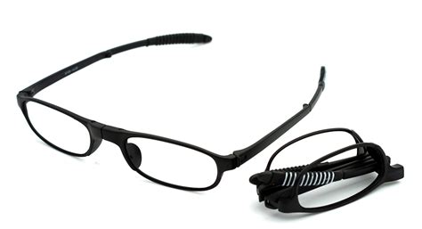 Folding 8 Unisex Black Folding Reading Glasses Flexible And Durable Eyelids Reading Glasses