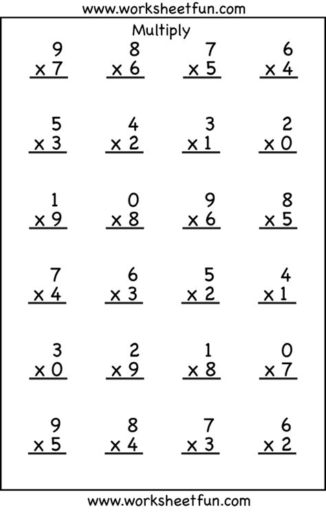 Multiplication Worksheets Printable