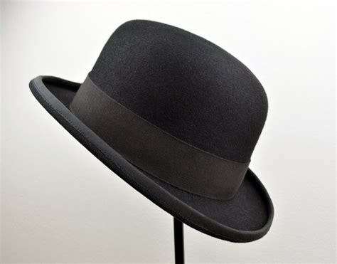 Derby Hat The Ascot Black Fur Felt Derby Bowler Hat For Etsy Black