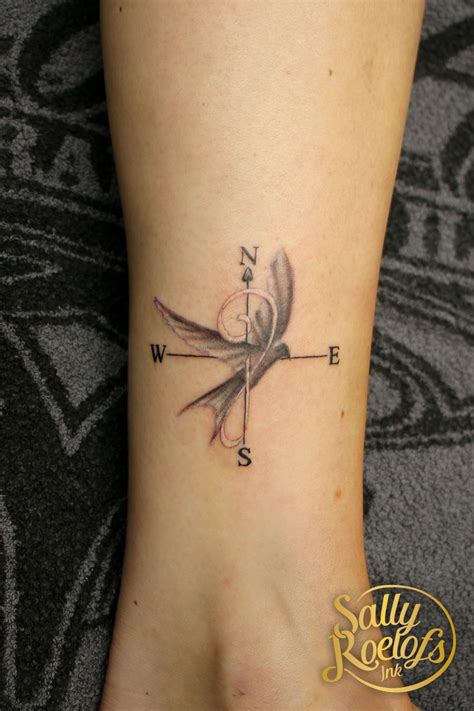 They have a beautiful fragrance. symbolic bird in compass tattoo | Tatoeage ideeën ...