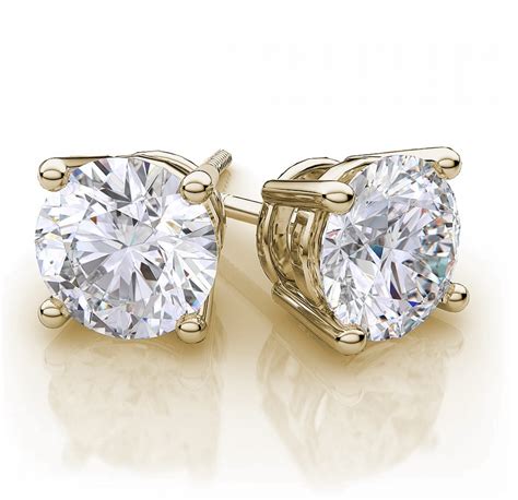 Diamond Stud Earrings In 14k Yellow Gold 1 Ct Tw Popular Diamonds