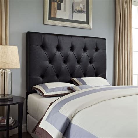 Faux leather, tufted headboards : Full/ Queen Tufted Brown Faux Leather Headboard - 18526197 ...