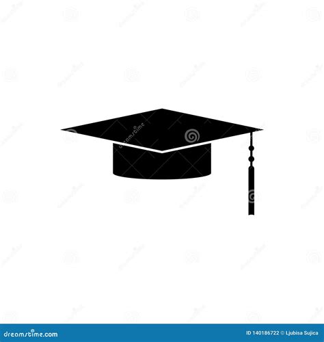 Graduation Cap Silhouette Graduate Cap Icon Stock Vector