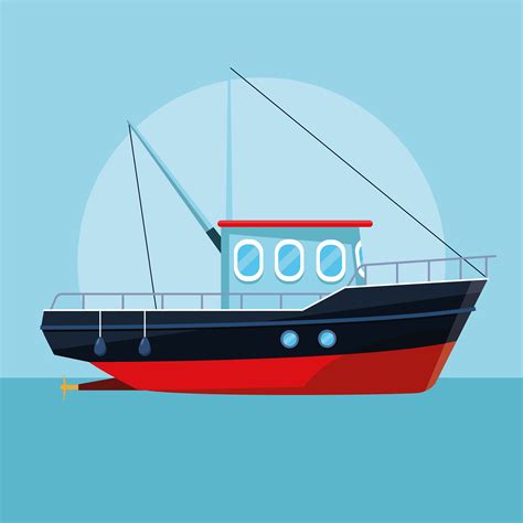 Dibujos Animados De Barco De Pesca Vector En Vecteezy