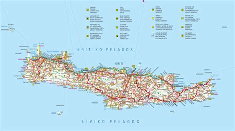 Meilleures Plages Cretes Carte Touristique Greece Travel Crete Map Images
