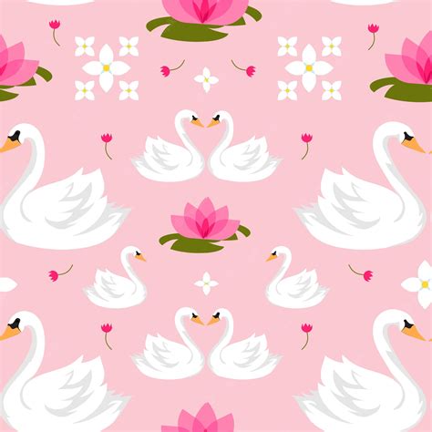 Premium Vector Elegant Style Swan Pattern