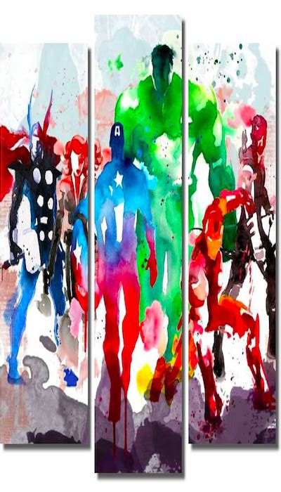 Watercolor Paintings Marvel Avengers Super Heros A Perfect Wall