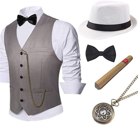 Babeyond 1920s Mens Gatsby Gangster Vest Costume