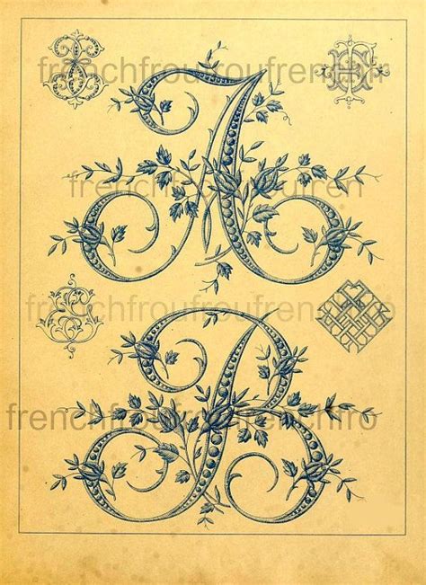 Antique French Embrodery Alphabet Letters By Frenchfroufrou 495
