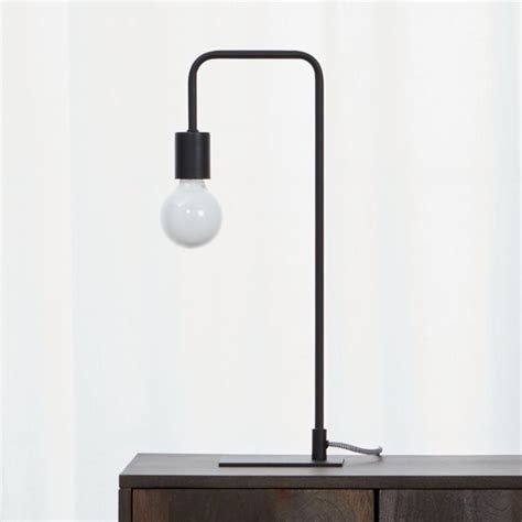 Morgan black metal desk lamp with usb port. arc black table lamp | CB2