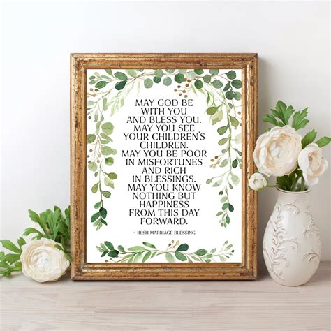 Irish Marriage Blessing Printable Quote Printable Wall Art Etsy