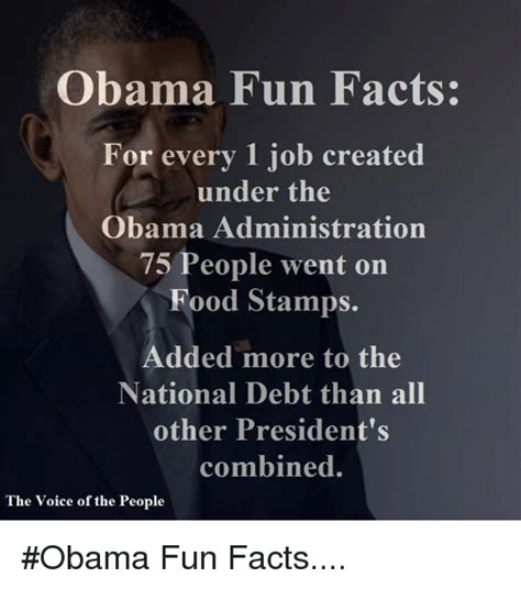 Obama Fun Facts For Every 1 Job Created Under The Obama Administration