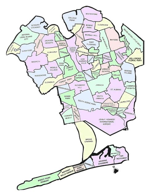 New York Queens Map Neighborhoods