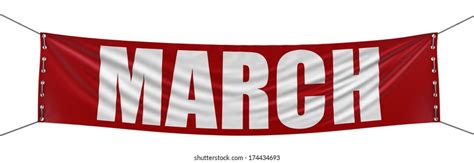 March Banner Clipping Path Included Stock Illustration 174434693