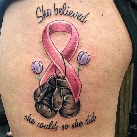 This is the result of a male mastectomy, this man chose to cover his entire torso with this wonderfully rendered asian dragon and it effectively draws attention away from the missing side of his chest. The 80 Best Cancer Ribbon Tattoos for Men | Improb