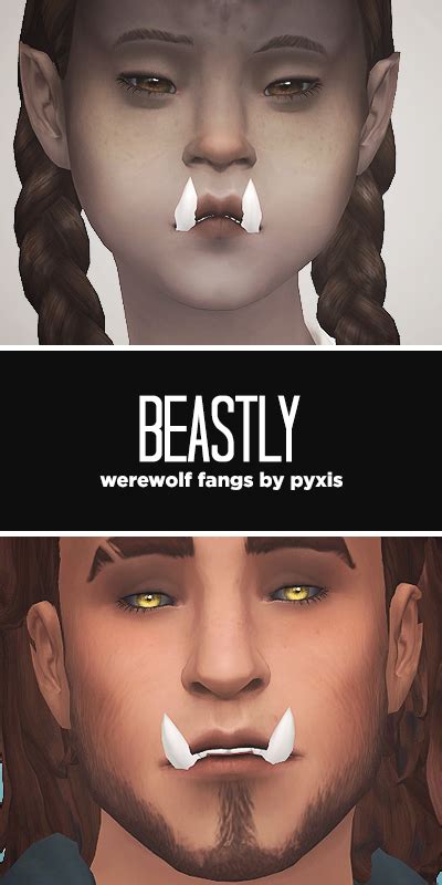Sims 4 Werewolf Teeth Cc