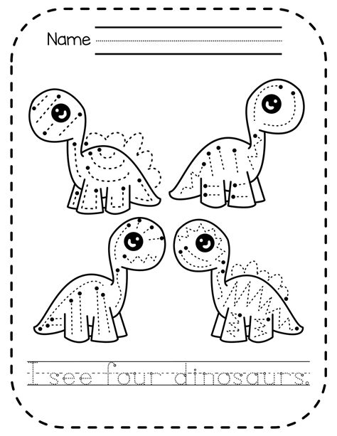 Dinosaur Tracing Free Printable