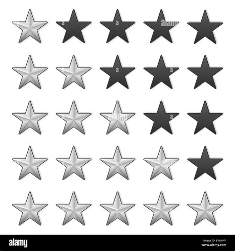 Silver Stars Rating On A White Background Stock Photo Alamy
