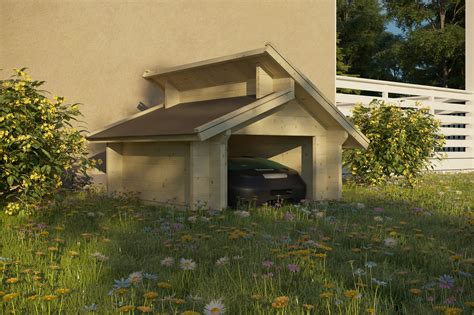 Die natürliche optik von holz wird von den meisten menschen als besonders ansprechend empfunden. Holz Blech Garage für Rasenmäher Roboter 2