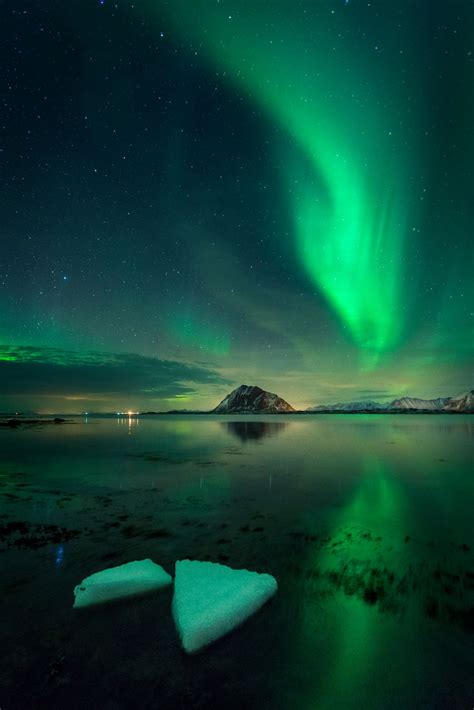 Aurora On Ice Lofoten Islands In Norway Photograph By Kenneth Schoth