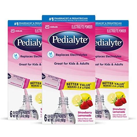 Pedialyte Electrolyte Powder Strawberry Lemonade Electrolyte